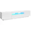Image de Vidaxl meuble tv avec lumières led blanc 180x35x40 cm