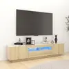 Image de Meuble Tv Avec Lumières Led Chêne Sonoma 180x35x40 Cm Vidaxl