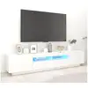 Image de Vidaxl meuble tv avec lumières led blanc 200x35x40 cm