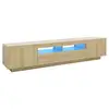 Image de Vidaxl meuble tv avec lumières led chêne sonoma 200x35x40 cm