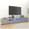Image de Vidaxl meuble tv avec lumières led gris béton 260x35x40 cm