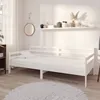 Image de Lit De Jour Sans Matelas Blanc Bois De Pin Massif 90x200 Cm Vidaxl