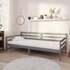 Image de Lit De Jour Sans Matelas Gris Bois De Pin Massif 90x200 Cm Vidaxl