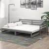 Image de Lit Coulissant Sans Matelas Gris 2x(90x200) Cm Vidaxl