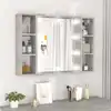 Image de Armoire À Miroir Avec Led Gris Béton 76x15x55 Cm Vidaxl