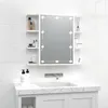 Image de vidaXL Armoire à Miroir avec LED Armoire Murale Armoire de Salle de Bain Meuble de Rangement Armoire de Rangement Blanc 808879