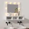 Image de Armoire À Miroir Avec Led Blanc 60x31,5x62 Cm Vidaxl