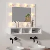 Image de vidaXL Armoire à Miroir avec LED Armoire Murale Armoire de Salle de Bain Meuble de Rangement Armoire de Rangement Blanc 808882