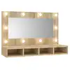 Image de Vidaxl armoire à miroir avec led chêne sonoma 90x31,5x62 cm