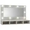 Image de Armoire À Miroir Avec Led Gris Béton 90x31,5x62 Cm Vidaxl