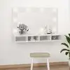 Image de Armoire À Miroir Avec Led Blanc Brillant 90x31,5x62 Cm Vidaxl