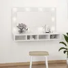 Image de vidaXL Armoire à Miroir avec LED Armoire Murale Armoire de Salle de Bain Meuble de Rangement Armoire de Rangement Blanc 808897