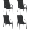 Image de Vidaxl chaises de jardin 4 pcs acier et textilène noir