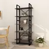Image de Bibliothèque À 5 Niveaux Gris 80x30x175 Cm Bois De Pin Vidaxl