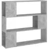 Image de Vidaxl bibliothèqueséparateur de pièce gris béton 100x24x94 cm
