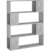 Image de Vidaxl bibliothèqueséparateur de pièce gris béton 100x24x124 cm