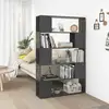 Image de Bibliothèque/séparateur De Pièce Gris Brillant Bois Ingénierie Vidaxl