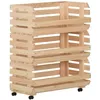 Image de Chariot À Légumes 77x30x80 Cm Bois De Pin Solide Vidaxl