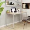 Image de Bureau D'ordinateur Blanc Et Chêne 110x60x73 Cm Aggloméré Vidaxl