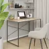 Image de Bureau D'ordinateur Noir Et Chêne 110x60x70cm Bois D'ingénierie Vidaxl