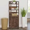 Image de Vitrine Marron Foncé 46x24x140 Cm Bois Massif De Paulownia Vidaxl