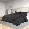 Image de vidaXL Ensemble de housse de couette Noir 240x220 cm Microfibre légère135968