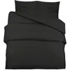 Image de Ensemble De Housse De Couette Noir 140x200 Cm Microfibre Légère Vidaxl