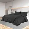 Image de Ensemble De Housse De Couette Noir 135x200 Cm Microfibre Légère Vidaxl