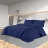 Image de vidaXL Ensemble de housse de couette Bleu marine 240x220 cm Microfibre 136000