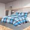 Image de Ensemble De Housse De Couette Bleu Et Gris 200x200 Cm Coton Vidaxl