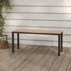 Image de Banc De Jardin 110 Cm Acier Et Wpc Marron Et Noir Vidaxl