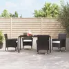 Image de Chaises De Jardin Avec Coussins Lot De 4 Résine Tressée Noir Vidaxl