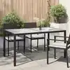 Image de Table De Jardin 150x90x75 Cm Verre Trempé/résine Tressée Marron Vidaxl