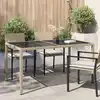 Image de Table De Jardin 150x90x75 Cm Verre Trempé/résine Tressée Beige Vidaxl
