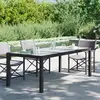 Image de Table De Jardin Noir 190x90x75 Cm Verre Trempé/résine Tressée Vidaxl