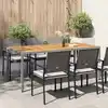 Image de Table De Jardin 190x90x75 Cm Résine Tressée/bois D'acacia Gris Vidaxl