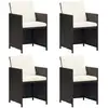 Image de Chaises De Jardin Lot De 4 Résine Tressée Noir Vidaxl