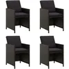 Image de Chaises De Jardin Avec Coussins Lot De 4 Résine Tressée Noir Vidaxl