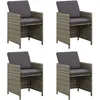 Image de Chaises De Jardin Avec Coussins Lot De 4 Résine Tressée Gris Vidaxl