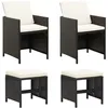 Image de vidaXL Jeu de chaise et tabouret de jardin 4 pcs Résine tressée Noir 316751