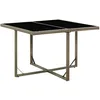 Image de Table De Jardin Gris 109x107x74 Cm Résine Tressée Et Verre Vidaxl