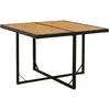 Image de Table De Jardin Noir 109x107x74 Cm Résine Tressée Bois Massif Vidaxl