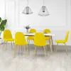 Image de Chaises À Manger Lot De 6 Jaune Moutarde Velours Vidaxl