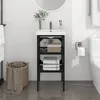 Image de vidaXL Cadre de lavabo de salle de bain Noir 40x38x83 cm Fer