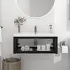 Image de Cadre De Lavabo De Salle De Bain Mural Noir 79x38x31 Cm Fer Vidaxl