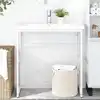 Image de Cadre De Lavabo De Salle De Bain Blanc 79x38x83 Cm Fer Vidaxl