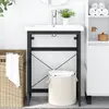 Image de Cadre De Lavabo De Salle De Bain Noir 59x38x83 Cm Fer Vidaxl