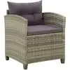 Image de Chaise De Jardin Avec Coussins Résine Tressée Gris Vidaxl