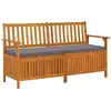 Image de Banc De Rangement Avec Coussin 148 Cm Bois D'acacia Solide Vidaxl