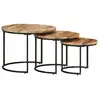 Image de Tables Gigognes 3 Pcs Bois De Manguier Brut Vidaxl